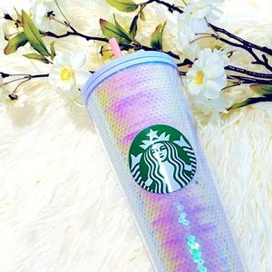 Starbucks Holiday 2020 White Pink Sequin Cold Cup